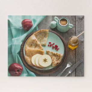 Puzzle Savoureux Petit Déjeuner Rustique Crêpes Pommes Mi