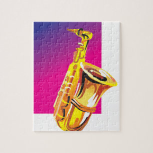 Puzzle Saxophone bariolé