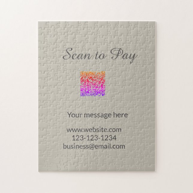 Puzzle scan to pay Add QR logo website email business sho (Vertical)