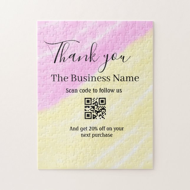 Puzzle Scannez le QR pour nous suivre merci code de réduc (Vertical)