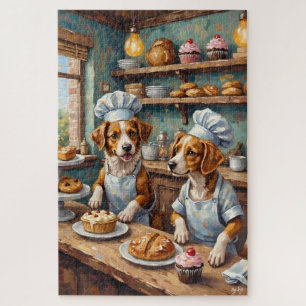 Puzzle Scène de boulangerie drôle de chiens Art pour amat