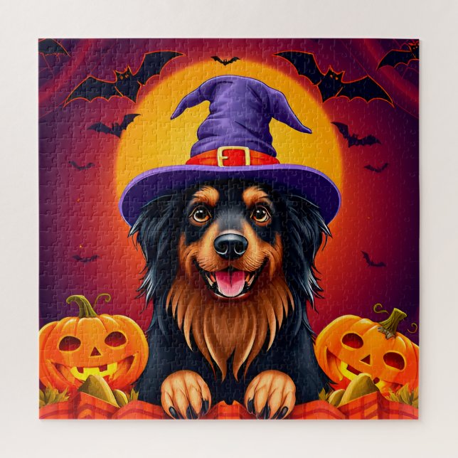 Puzzle Scène de célébration d'Halloween d'automne de chie (Vertical)