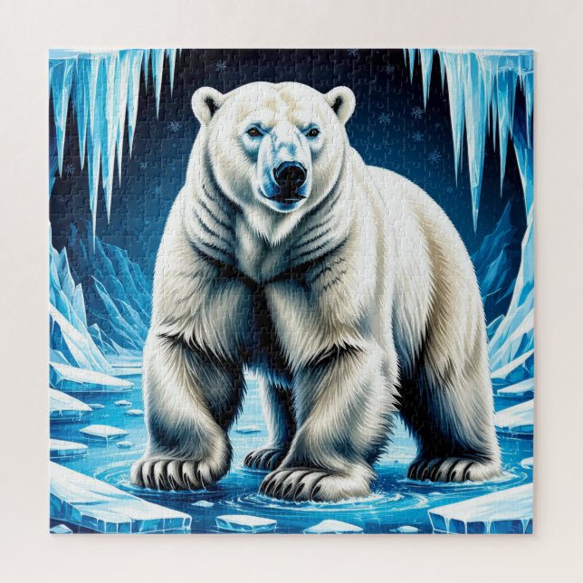 Puzzle Scène de faune de la grotte de glace arctique de l (Vertical)