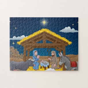 Puzzle Scène de la Nativité de Noël avec Baby Jesus