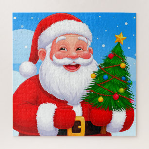 Puzzle Scène de l'Arbre de Noël de Santa pour s'amuser pe