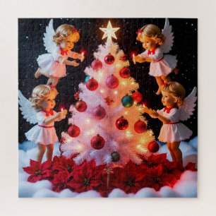 Puzzle Scène de l'Arbre de Noël des Anges pour s'amuser p