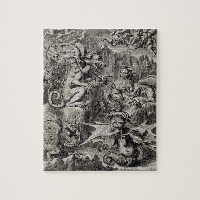 Puzzle Scène de l'enfer, illustration de partie Cha du (Vertical)