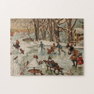 Puzzle Scène de Noël de style vintage