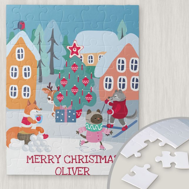 Puzzle Scène de Noël pour enfants avec des animaux de boi (Créateur téléchargé)