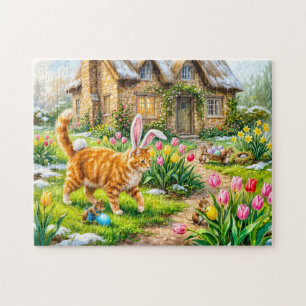 Puzzle Scène de Pâques du chat et des souris