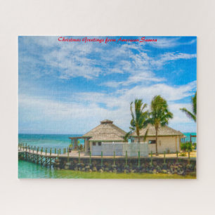 Puzzle Scène de plage des Samoa américaines. Vœux de Noël