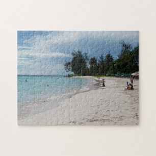 Puzzle Scène de plage ensoleillée de la Barbade.