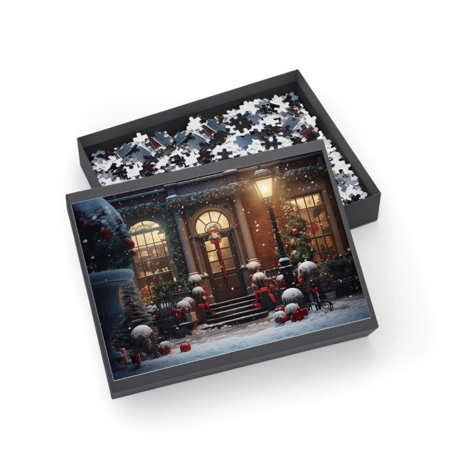 Puzzle Scène de porche avant décorée de Noël 520pcs (Créateur téléchargé)