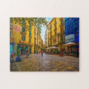 Puzzle Scène de rue à Barcelone.