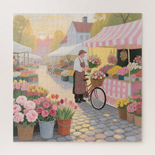 Puzzle Scène de rue Fleur Solaire
