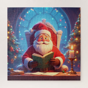 Puzzle Scène de vacances à la bougie du Père Noël pour s'