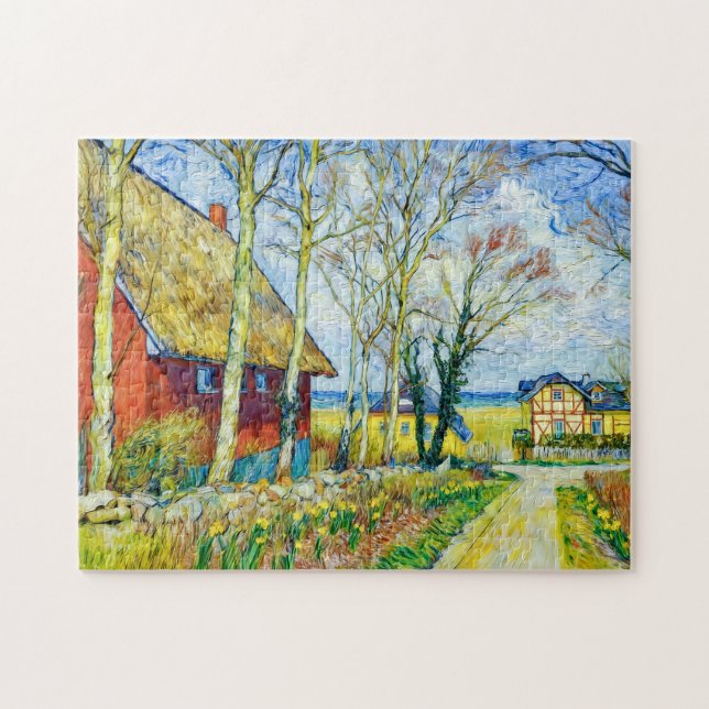 Puzzle Scène de village impressionniste à Ahrenshoop sur  (Horizontal)