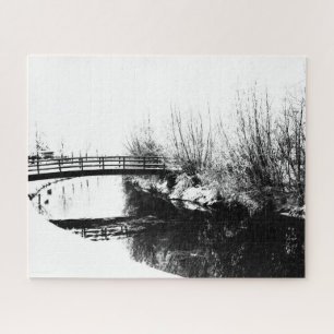 Puzzle Scène d'hiver Pont et Flux 16x20 520pc jpcna