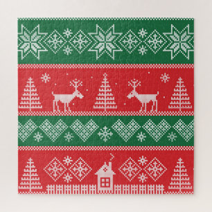 Puzzle Scène d'hiver : vintage motif sans soudure