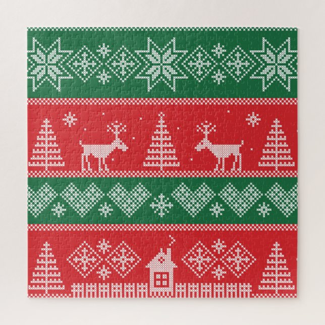 Puzzle Scène d'hiver : vintage motif sans soudure (Vertical)