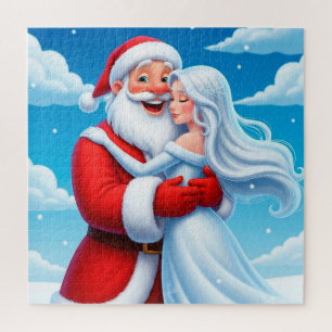 Puzzle Scène drôle de la Reine des Neiges en Père Noël po