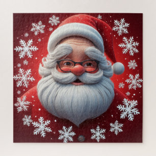 Puzzle Scène enneigée de Père Noël joyeux pour s'amuser a