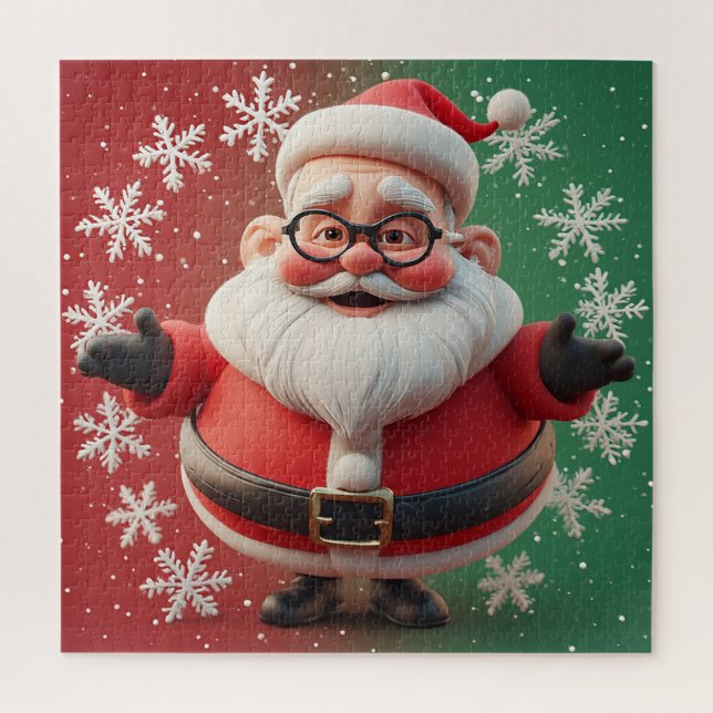 Puzzle Scène flocon de neige de joyeux Père Noël pour s'a (Vertical)