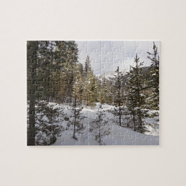 Puzzle Scene hivernale de montagne neige au Montana (Horizontal)