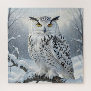 Puzzle Scène hivernale majestueuse avec harfang des neige