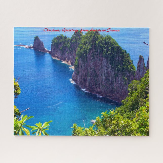 Puzzle Scène maritime Samoa américaines. Vœux de Noël (Horizontal)