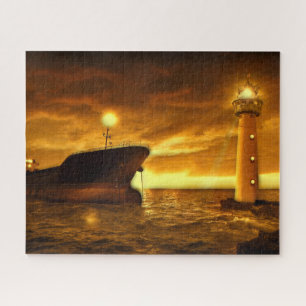 Puzzle Scène nautique avec phare