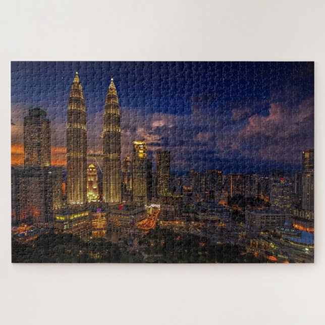 Puzzle Scène nocturne de Kuala Lumpur (Horizontal)