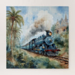 Puzzle Scenic Landscape a Victorian Train<br><div class="desc">A lovely mountain landscape with a Victorian train and a castle in background</div>