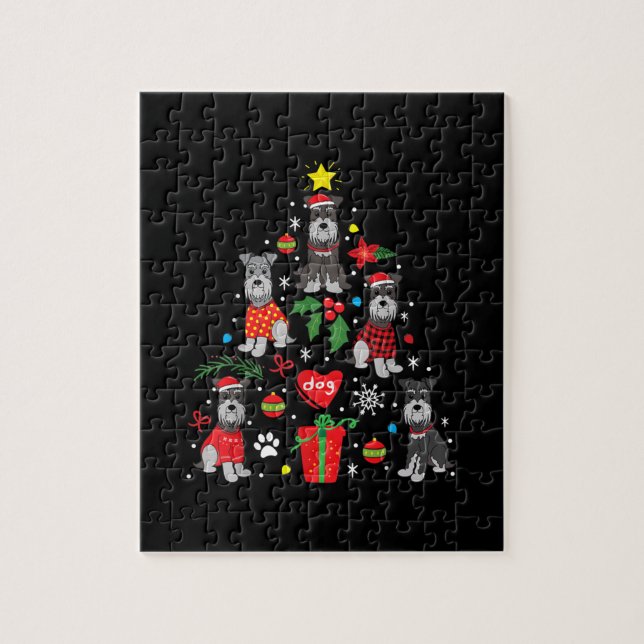 Puzzle Schnauzer Arbre de Noël Ornement Drôle chien anima (Vertical)
