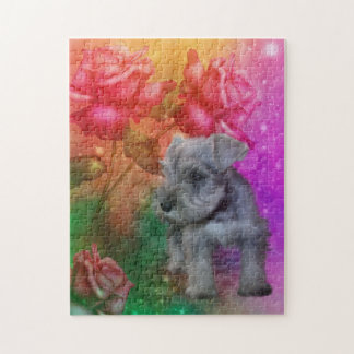 Puzzle Schnauzer Chiot Imaginaire Rose Chien Art