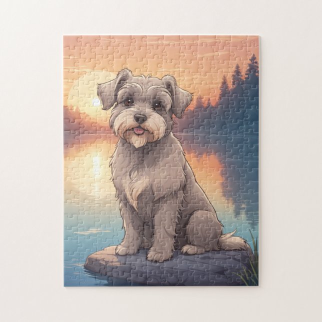 Puzzle Schnauzer dog (Vertical)