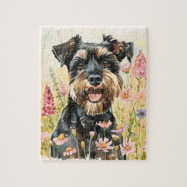 Puzzle Schnauzer – Jigsaw Aquarelle pour Amateur d (Vertical)