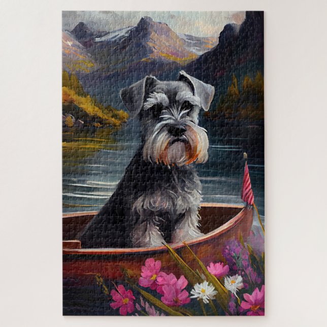 Puzzle Schnauzer sur une pédale : une aventure Pittoresqu (Vertical)