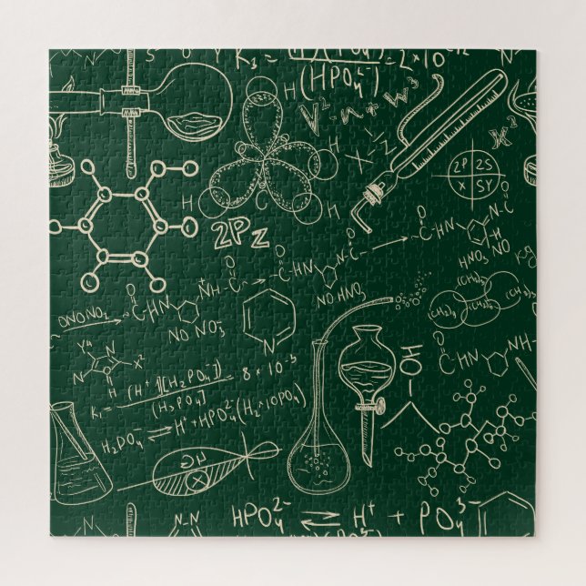 Puzzle Science, chimie, motif de laboratoire vintage (Vertical)