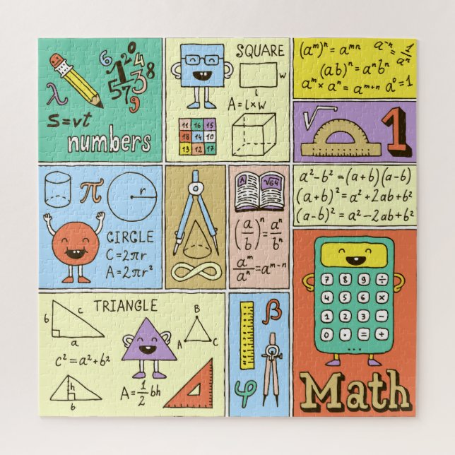 Puzzle Science des mathématiques, bannières vintages colo (Vertical)