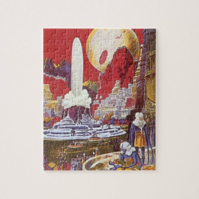 Puzzle Science-fiction vintage, la ville perdue d'Atlanti (Vertical)