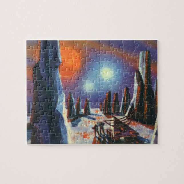 Puzzle Science Fiction vintage Planète étrangère avec Ali (Horizontal)