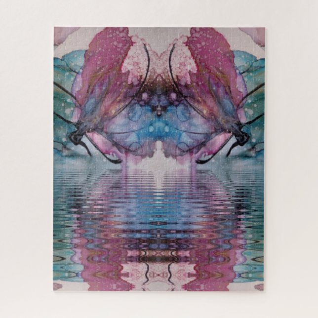 Puzzle Scifi Imaginaire papillon Réflexion de l'eau Abstr (Vertical)