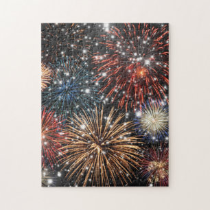 Puzzle scintillant de feux d'artifice