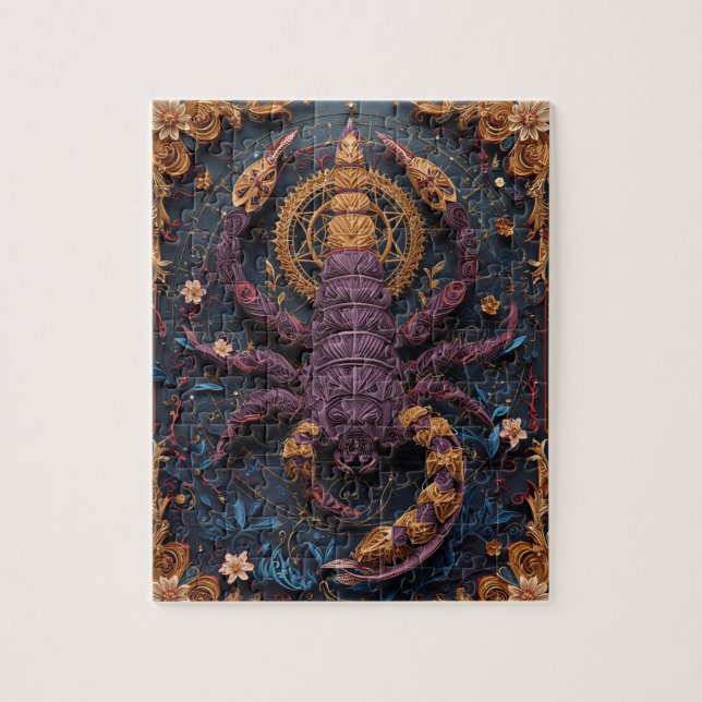 Puzzle Scorpion mystérieux du Scorpion - Quilling en papi (Vertical)