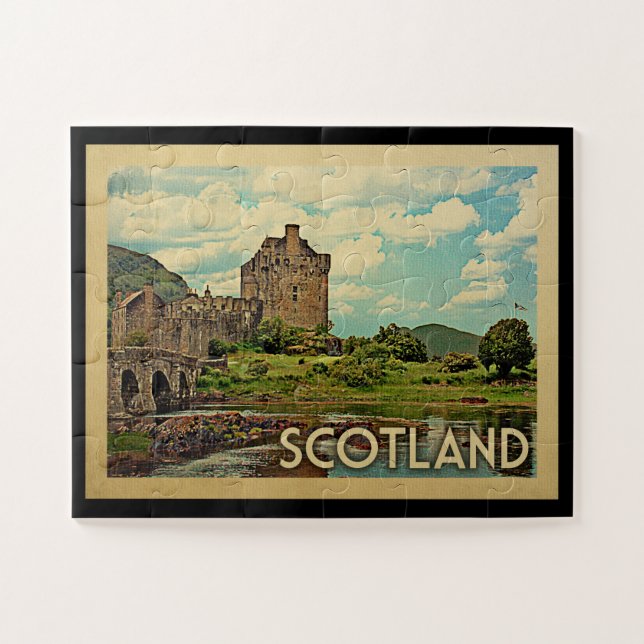Puzzle Scotland Castle Vintage voyage (Horizontal)