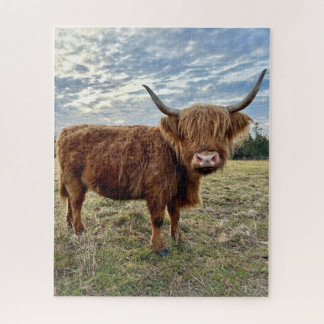 Puzzle Scotland Highland Cow Farm Field