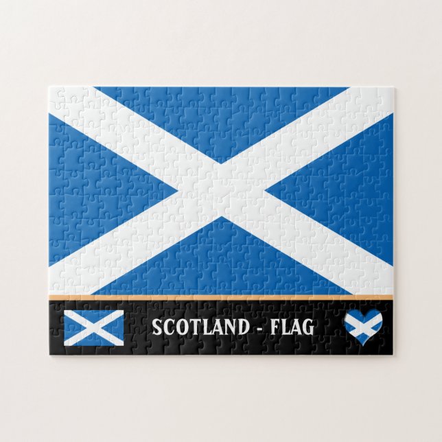 Puzzle Scottish Flag & Scottish Country / Scotland (Horizontal)