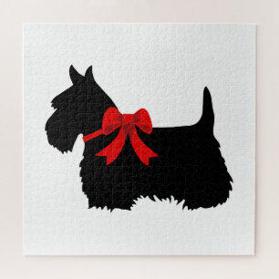 Puzzle Scottish Terrier black sihouette heart/676 piece