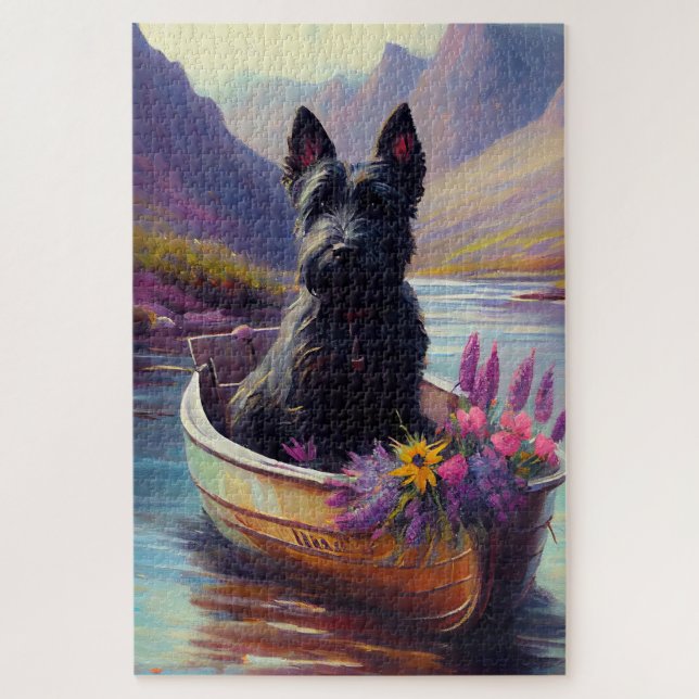 Puzzle Scottish Terrier sur une pagaie : une aventure Pit (Vertical)